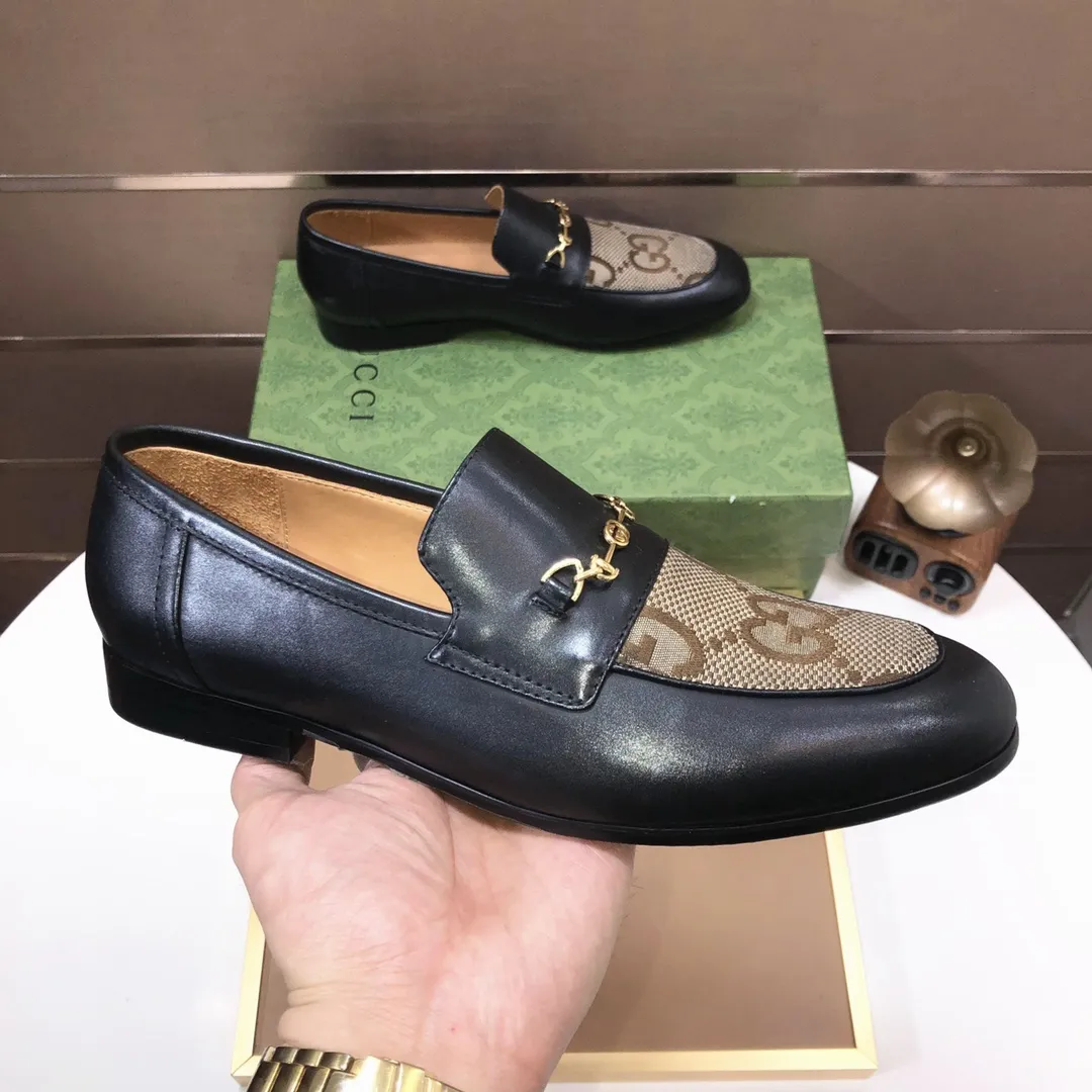 Men's shoes 💰580💰[GUCCI—Gucci] The latest high-end version of Gucci. Official website new model. Available at the same time at counters, the uppers are made of original cowhide imported from Italy/matched with the original special material splicing design concept; "highlight, high-end, grade, extravagance" and exquisite workmanship (original mesh fabric) sole: original factory special outsole size (38-45) (custom-made 45 non-returnable)